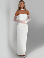 Scarf Collar Maxi Dress
