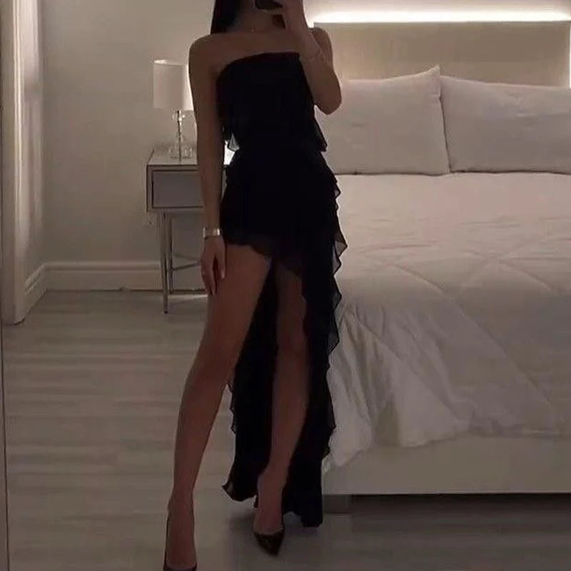 Hemline High Slit Dress