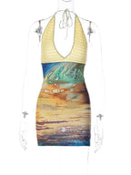 Scenery Print Mini Dress
