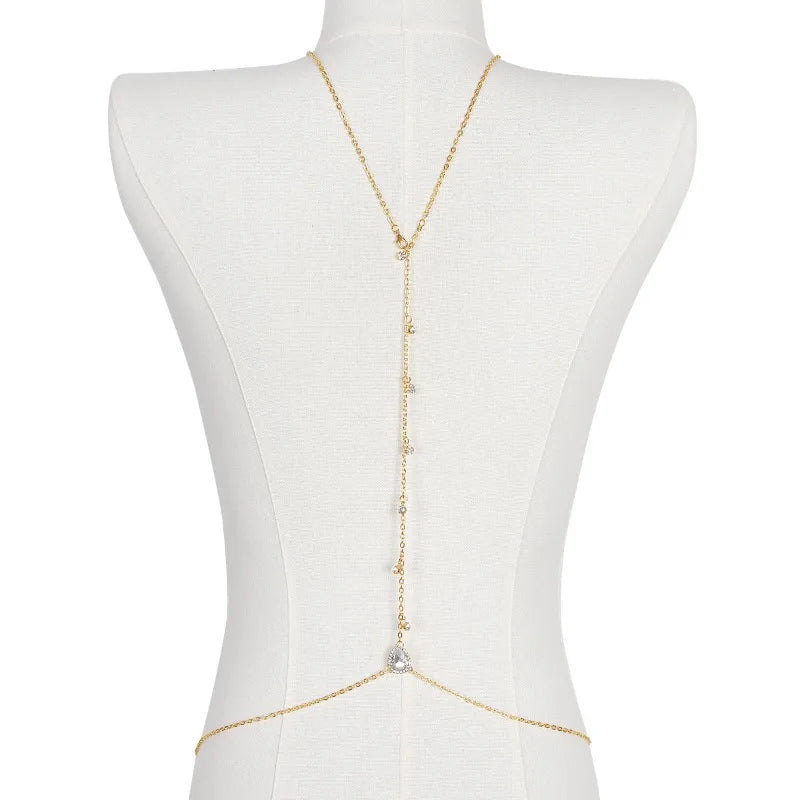 Rhinestone Waterdrop Body Chain