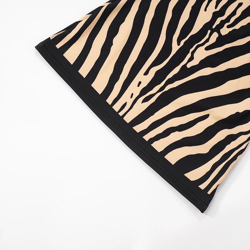Zebra Printed Strapless Dress