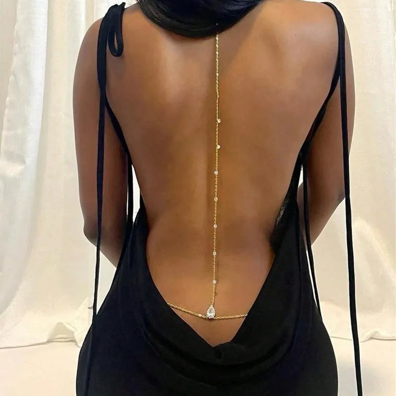 Rhinestone Waterdrop Body Chain