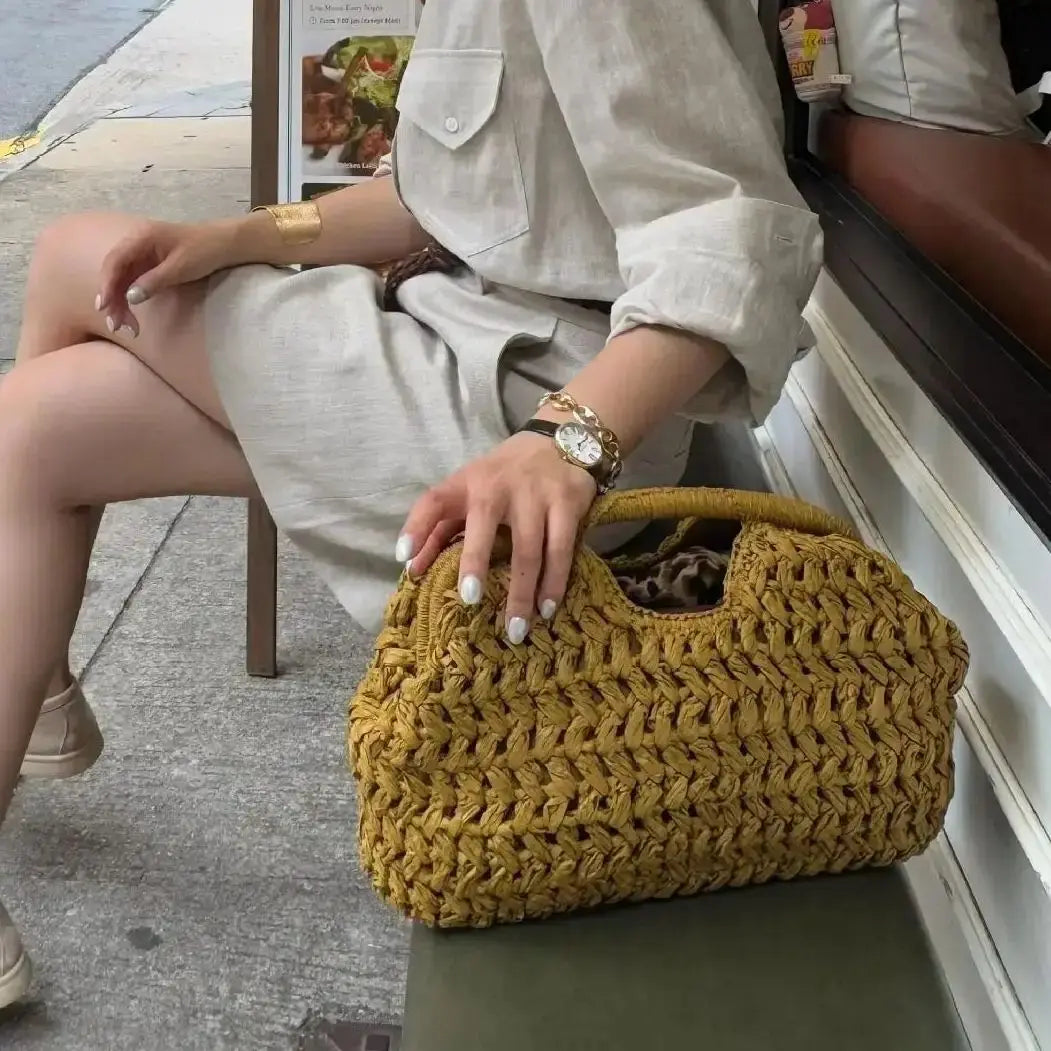 Woven Straw Handbag