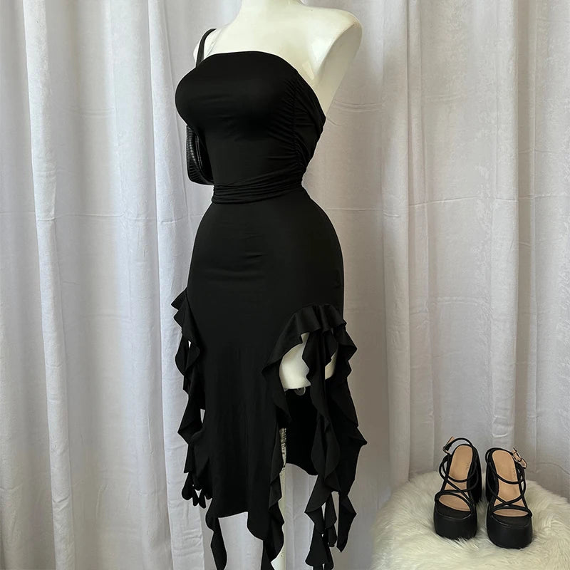 Hemline High Slit Dress