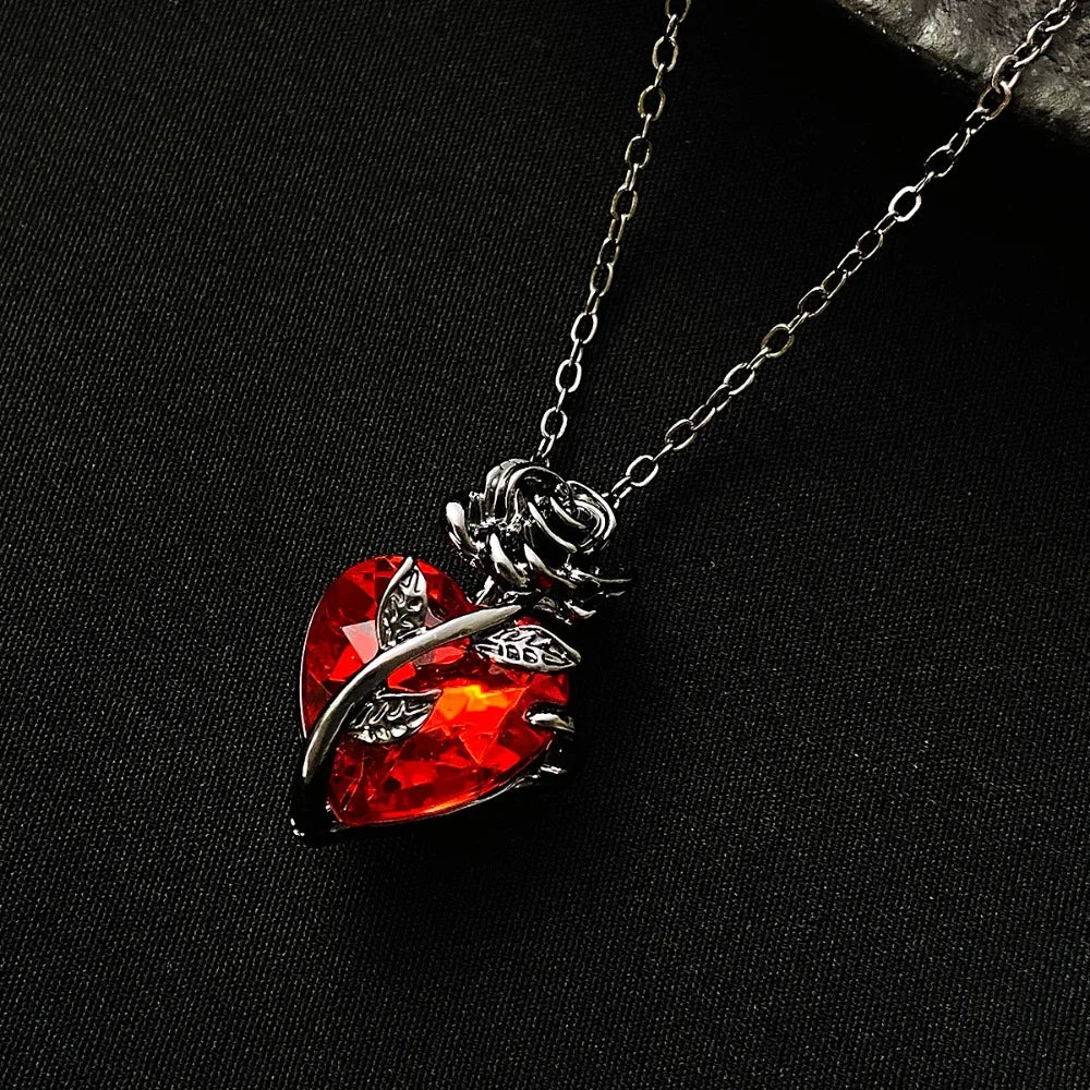 Gothic Rose Red Necklace