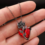 Gothic Rose Red Necklace