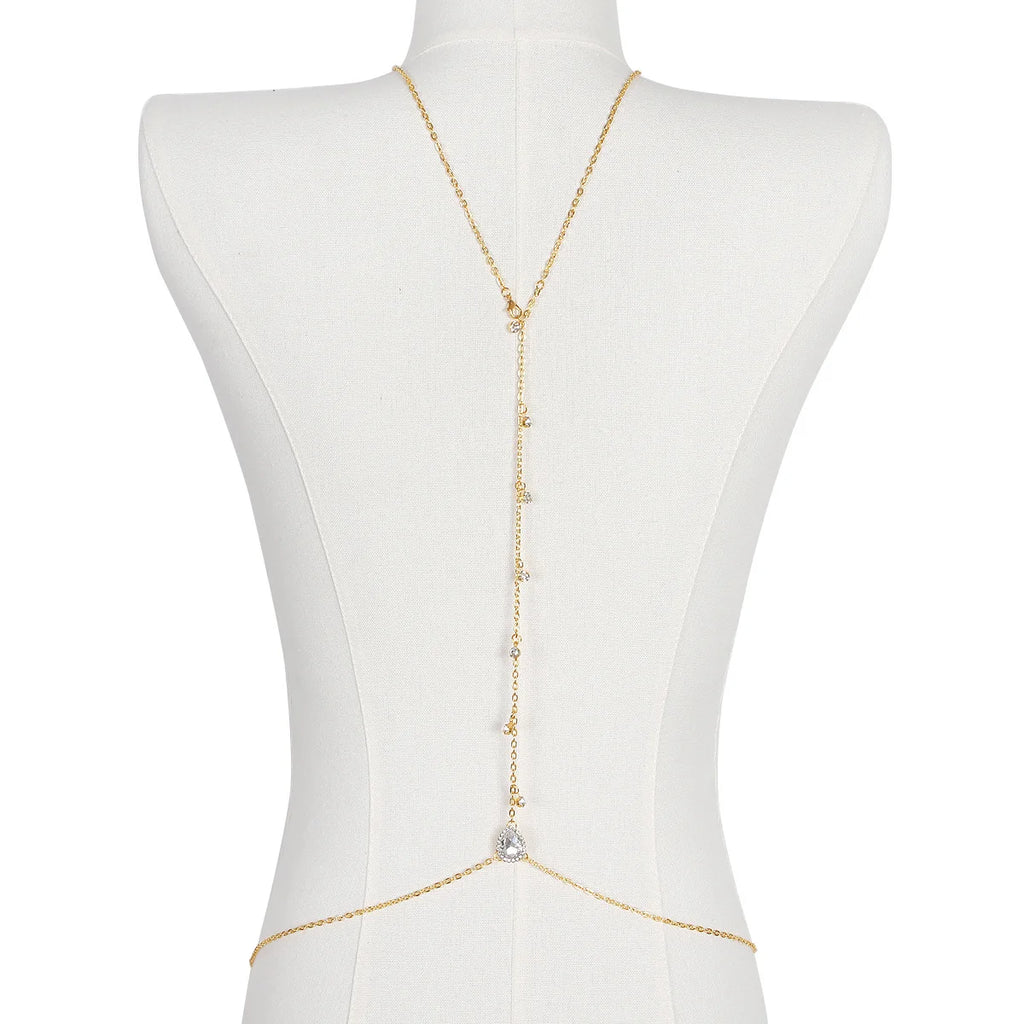 Rhinestone Waterdrop Body Chain