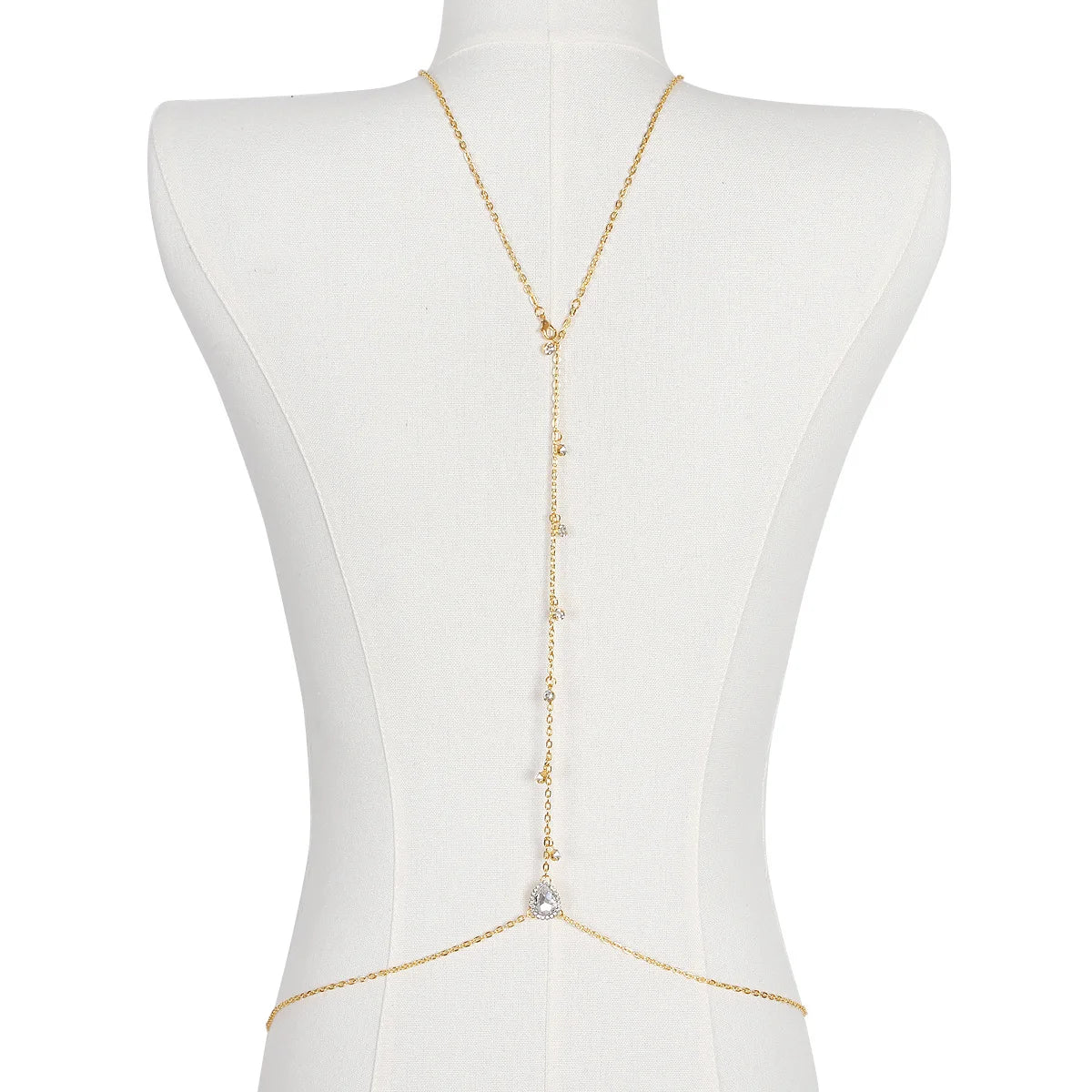 Rhinestone Waterdrop Body Chain