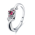 Pink Heart & Rose Flower Rings