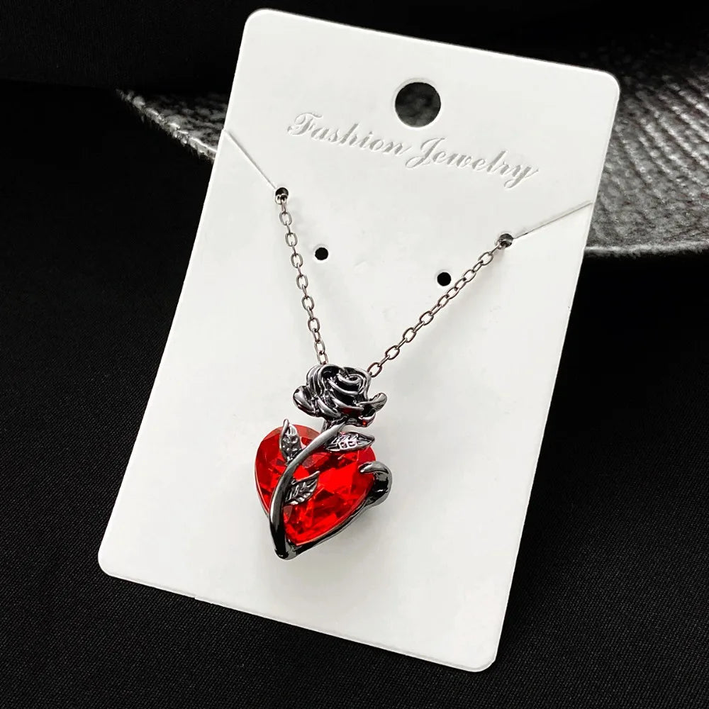 Gothic Rose Red Necklace