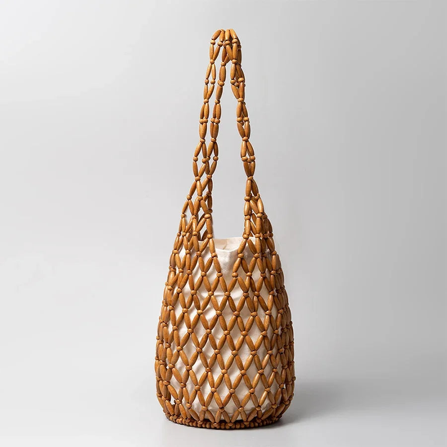 Wooden Bead Bag