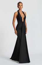 Draped Ruched Sexy Maxi Dress