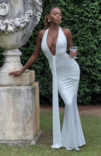 Draped Ruched Sexy Maxi Dress