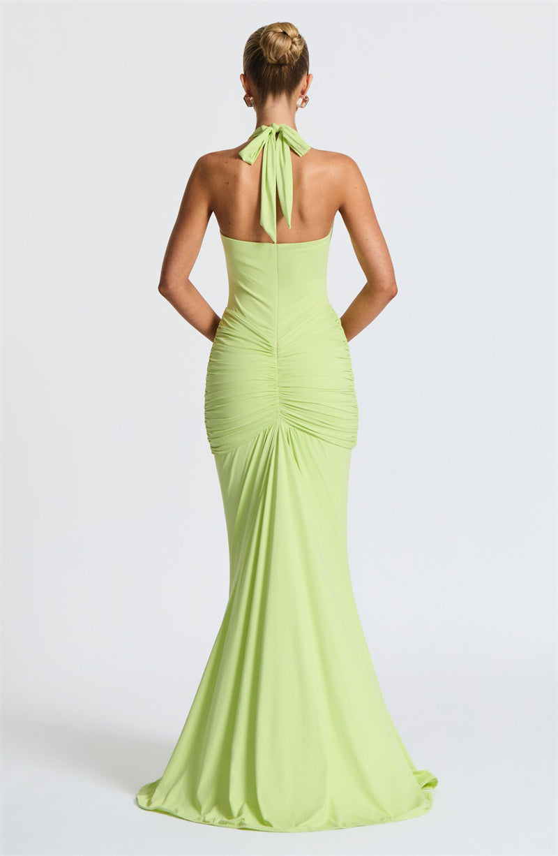 Draped Ruched Sexy Maxi Dress