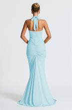 Draped Ruched Sexy Maxi Dress