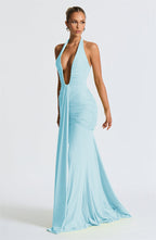 Draped Ruched Sexy Maxi Dress