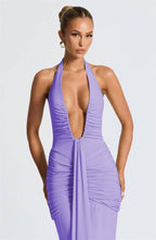 Draped Ruched Sexy Maxi Dress