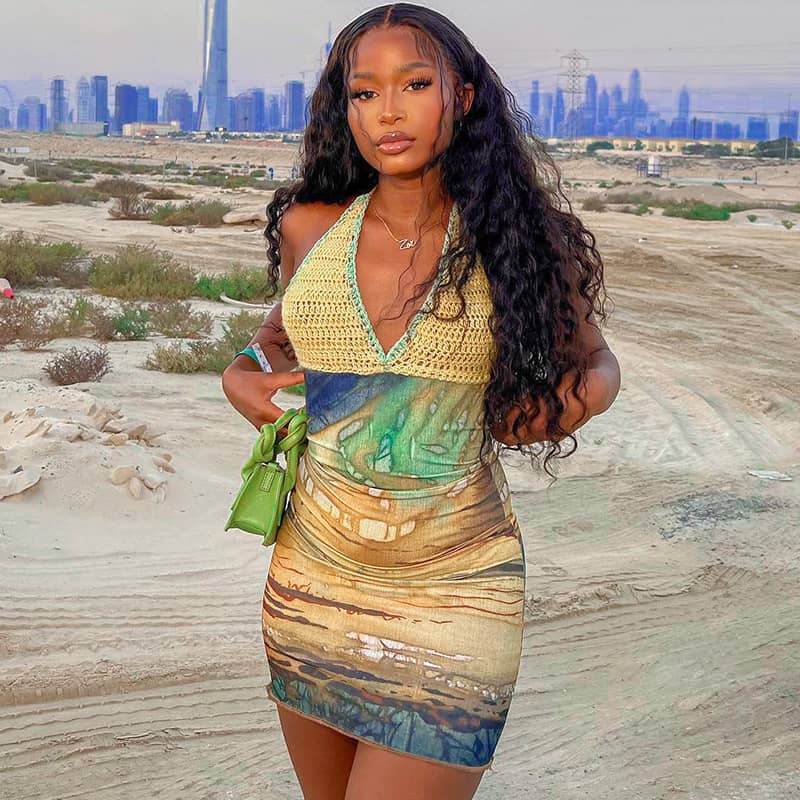 Scenery Print Mini Dress