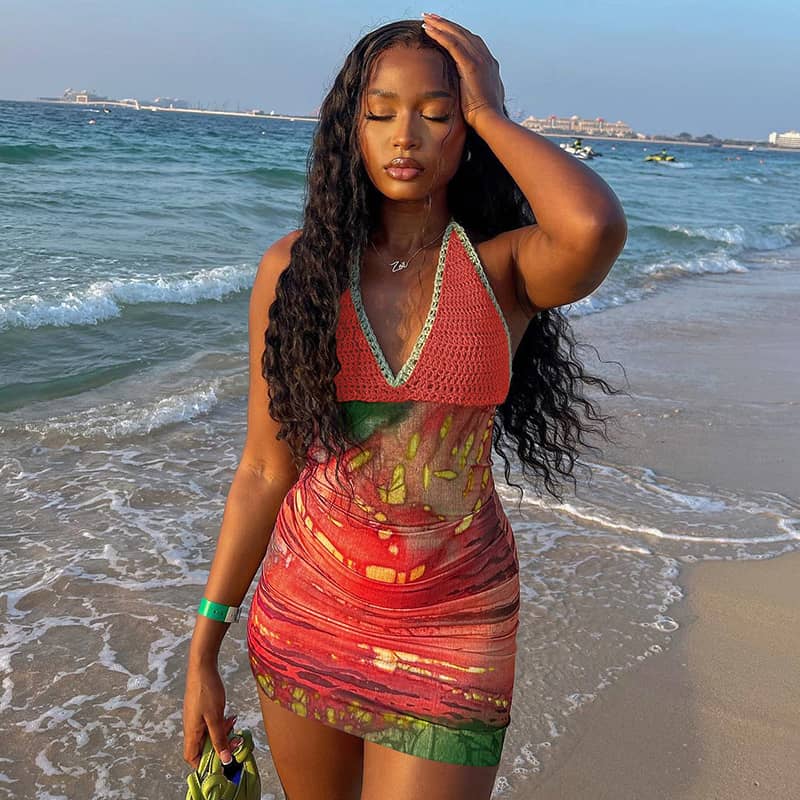 Scenery Print Mini Dress
