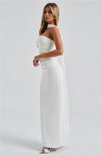 Scarf Collar Maxi Dress