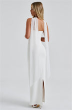 Scarf Collar Maxi Dress